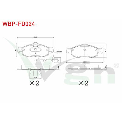 Fren Disk Balata Ön Ford Transit P.Van (CY/DY)(1986->1992)  WGN WBP-FD024