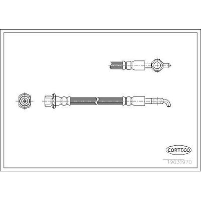 Fren Hortumu Ön Sağ veya Sol Toyota Previa (TCR10/11)(1990->)  CORTECO 19031970