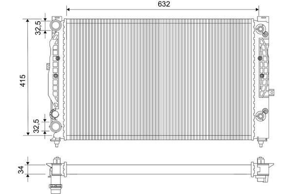 Su Radyatörü  Audi A4 Avant (B5)(11.1994->)  VALEO 731755