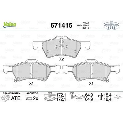 Fren Disk Balata Ön VALEO 671415