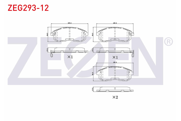 Fren Disk Balata Ön Nissan Maxima QX (A32)(10.1994->)  ZEGEN ZEG293-12