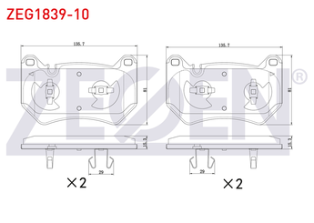 Fren Disk Balata Ön ZEGEN ZEG1839-10   80A698151B 80A698151F
