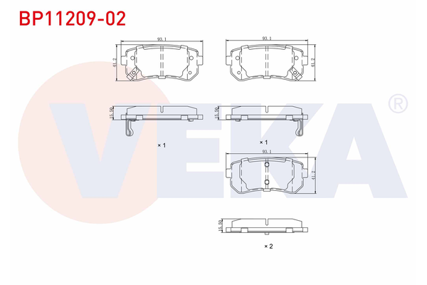 Fren Disk Balata Arka Kia Sportage (QL)(2016->)  VEKA BP11209-02