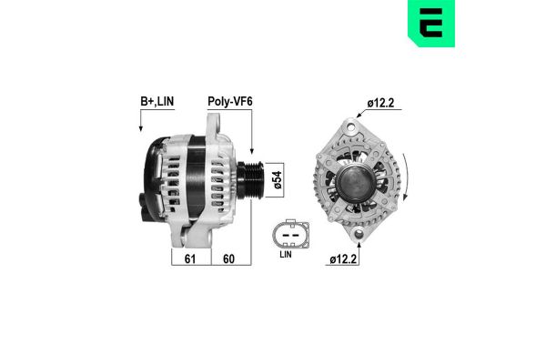 Alternatör  Alfa Romeo Stelvio (630)(2017->)  ERA 211081A