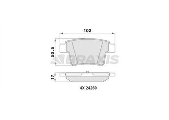 Fren Disk Balata Arka BRAXIS AA0162  1356392 1521329 ME4S7J2M008AB C2S48024 C2S52081