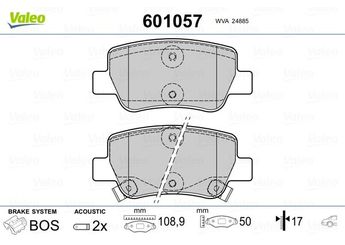 Fren Disk Balata Arka VALEO 601057  446605040 446605041 04466-05040 04466-05041 4466YZZE5 04466-YZZE5 446605042 0446605042
