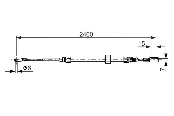 El Fren Teli Ön Sağ veya Sol Mercedes Sprinter Kombi (Yüksek tavan)(02.2000->)  BOSCH 1 987 477 855