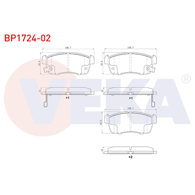Fren Disk Balata Ön Suzuki Alto (AMF310)(2009->)  VEKA BP1724-02