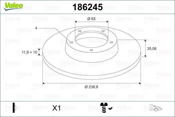 Fren Disk Ayna Ön Sağ ve Sol Volkswagen Jetta I (161/163)(08.1979->1981)  EUROREPAR E169025