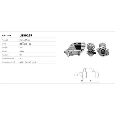 Marş Dinamosu  LUCAS ELEKTRIK LES0257