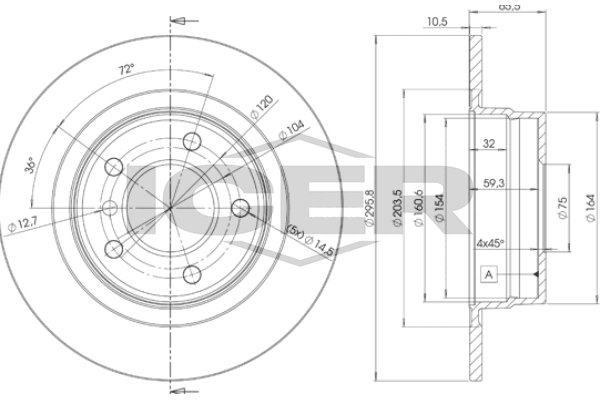 Fren Disk Ayna Arka Sağ ve Sol MAGNETI MARELLI 360704037700