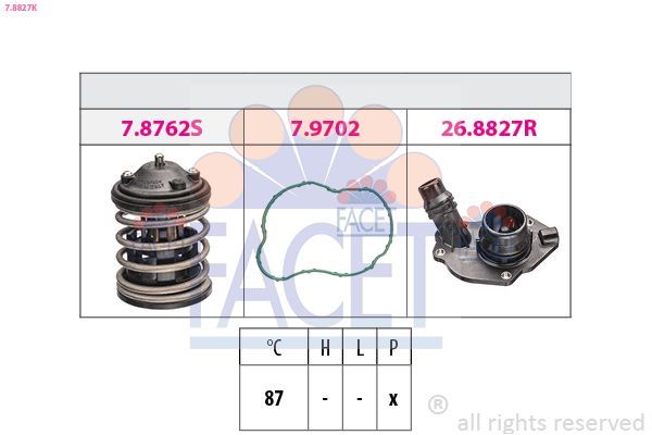 Termostat 87 °C  BMW X1 Serisi (E84)(2009->)  FACET 7.8827K