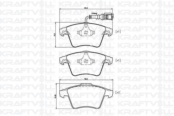 Fren Disk Balata Ön Volkswagen T6 Transporter P.Van/Minibüs (SG)(04.2015->2019)  KRAFTVOLL 07010028