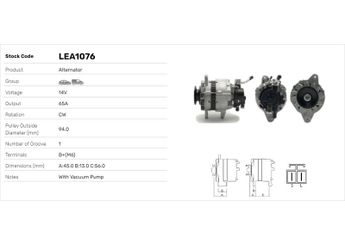 Alternatör  LUCAS ELEKTRIK LEA1076  A002T01384 A002T02084 A002T06384 A002T09884 A2T01384 A2T02084 A2T06384 A2T09884 MD103372 MD106332 MD108372 MD112318 MD124234