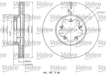 Fren Disk Ayna Ön Sağ ve Sol VALEO 187151  6C161125AA 1371393 1503287 2256302 6C111125AA 6C111125AB ME6C1J1125AB ME6C1J-1125-AB 6C1Z1125A 6C1Z1125D
