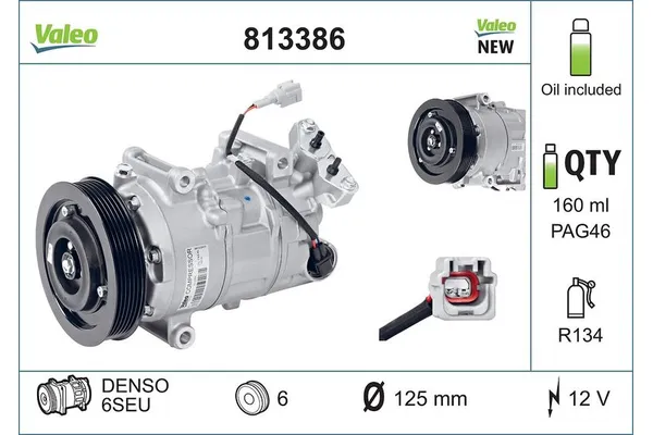 Klima Kompresörü  Renault Megane III HB (10.2008->)  VALEO 813386