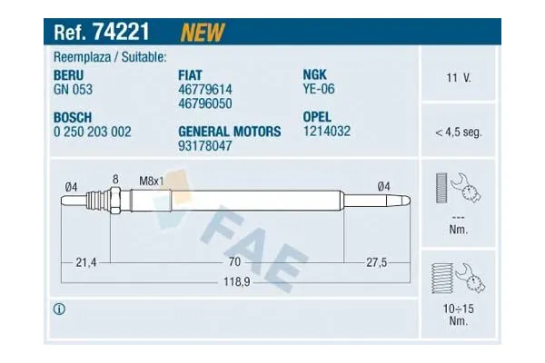 Isıtma Bujisi  MGA 10041