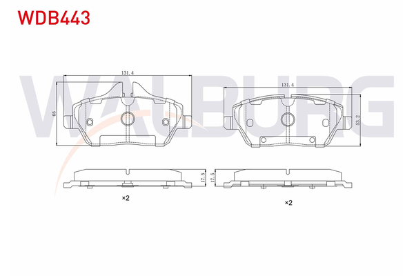 Fren Disk Balata Ön MINI Mini 5-kapı (F55)(2014->)  WALBURG WDB443