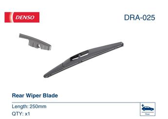 Silecek Süpürgesi Arka  250 mm - 10 inç DENSO DRA-025  3834063J00 1607676680 71742606 71742611 71768014 71768015 71768503 D11C67330 D11C67332 D11C67333 8253A093 8253A095 287901LA0A 1272025 4701557 4701579 4708576 4711477 93165594 93193403 95507330 95516399 95517697 1607676480 1608697880 3834663J00 16 076 766 80 D11C-67-330 D11C-67-332 D11C-67-333 28790-1LA0A 16 076 764 80 16 086 978 80 38340-63J00 38346-63J00