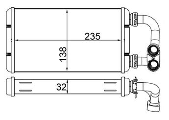 Kalorifer Radyatörü  MAHLE AH 84 000S  64118373785 64118390239 64 11 8 390 239 8373785 8 373 785 8390239 8 390 239