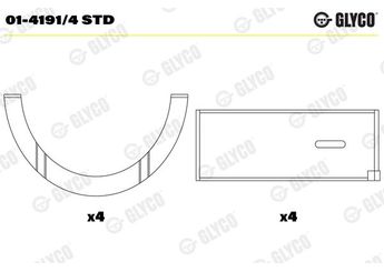 Kol Yatak (STD)  GLYCO 01-4191/4 STD  7701462878 60669 0606.69 32075 32483 77 01 462 878 7701462879 77 01 462 879