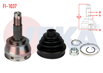 Aks Kafası Ön Dış Sağ veya Sol VEKA FI-1037  46307234 60815368 7081971 77365987