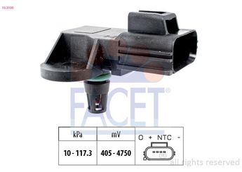 MAP Sensörü  FACET 10.3100  1S7A9F479AC 1119939 1 119 939 1439900 1 439 900 1S7A9F479AB 1S7A-9F479-AB 1S7A-9F479-AC 30658184 31251242 8694748