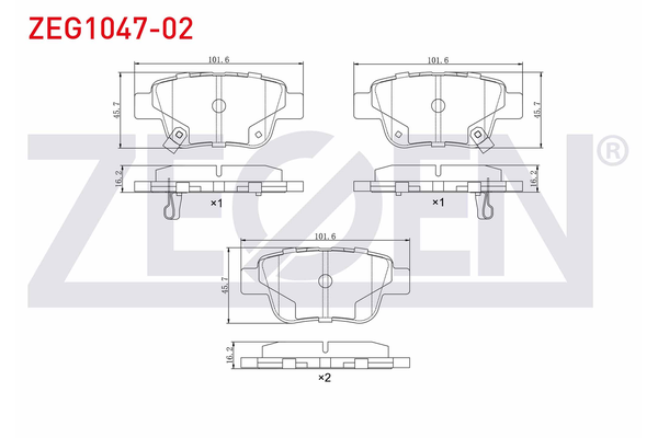 Fren Disk Balata Arka Toyota Avensis Combi (T25)(2003->)  ZEGEN ZEG1047-02