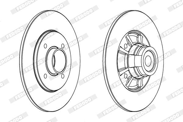 Fren Disk Ayna Arka Sağ ve Sol Renault R 19 5 Kapı (B/C53)(06.1988->)  FERODO DDF1517-1