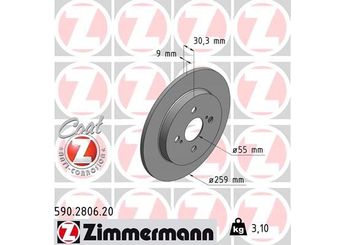 Fren Disk Ayna Arka Sağ ve Sol ZIMMERMANN 590.2806.20  4243152080 42431-52080