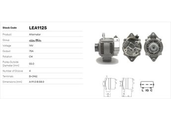 Alternatör  LUCAS ELEKTRIK LEA1125  3140080G10 31400-80G10 3140080G01 31400-80G01 3140080G10AT0 31400-80G10AT0 3140080G11 31400-80G11