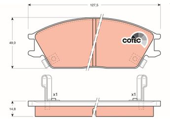 Fren Disk Balata Ön TRW GDB893  GDB893 5810122A00 58101-22A00 5810122A10 58101-22A10 5810124B00 58101-24B00 5810124C00 58101-24C00 5810125A00 58101-25A00 5810125A20 58101-25A20 5810128A10 58101-28A10