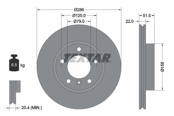 Fren Disk Ayna Ön Sağ ve Sol BMW Z4 M Serisi Roadster (E85)(2006->)  TEXTAR 92055605