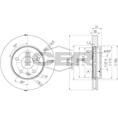 Fren Disk Ayna Ön Sağ ve Sol Opel Insignia A Country Tourer (2013->)  AYD 50212