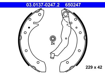 Fren Pabuçlu Balata Arka ATE 03.0137-0247.2  34219067127 34211160504 34 21 1 160 504 34 21 9 067 127
