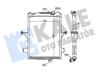 Su Radyatörü  KALE 362685  7C118005AB 1595061 100314589 100316845 21649619 22374733 85020561 85026561