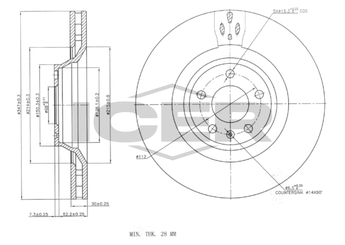 Fren Disk Ayna Ön Sağ ve Sol WALBURG WBD1376D  4F0615301F 4F0615301G
