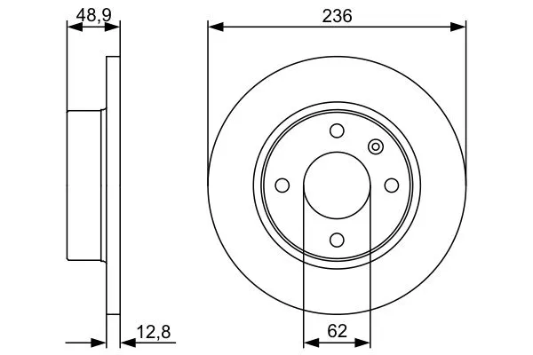 Fren Disk Ayna Ön Sağ ve Sol Skoda Forman (785)(1992->)  BOSCH 0 986 479 491