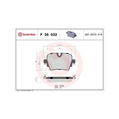 Fren Disk Balata Arka Jaguar XJ (X351)(2009->)  MAGNETI MARELLI 363700436032