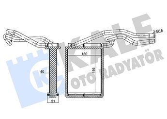 Kalorifer Radyatörü  BEHR AH 165 000P  2S6H18B539AB 1206926 DD1061A10 2S6H 18B539 AB DD10-61-A10