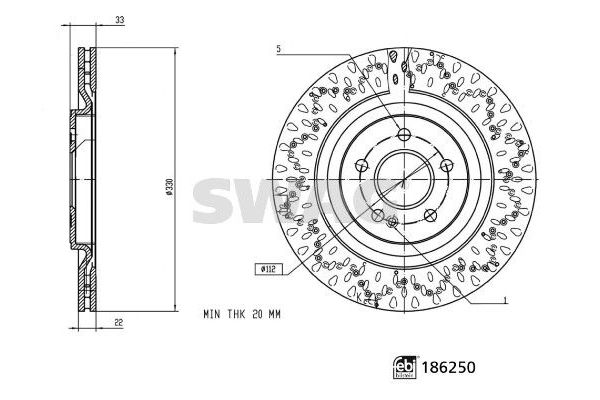 Fren Disk Ayna Arka Sağ ve Sol Mercedes GLA -Serisi (BM 247)(02.2020->)  SWAG 33 11 0322