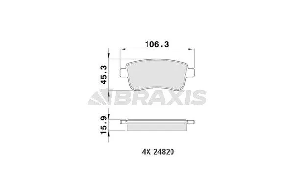Fren Disk Balata Arka Renault Fluence (10.2009->)  BRAXIS AA0087