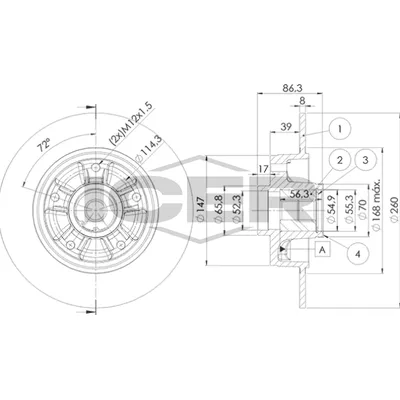 Fren Disk Ayna Arka Sağ ve Sol Renault Megane III HB (10.2008->)  BRAXIS AD1114