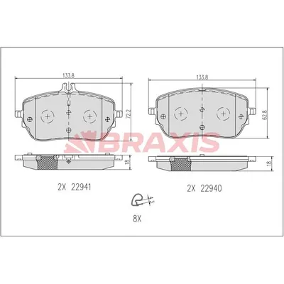 Fren Disk Balata Ön BRAXIS AB0634