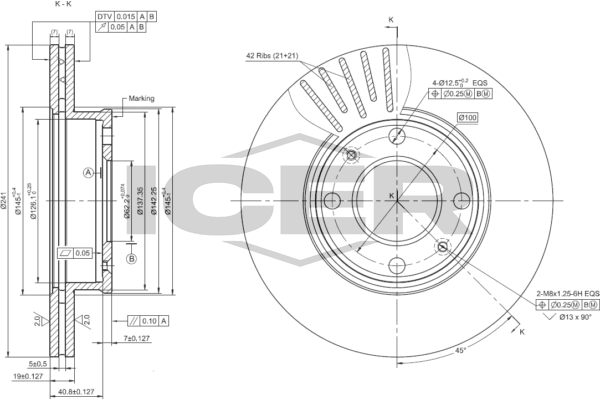 Fren Disk Ayna Ön Sağ ve Sol TRW DF6040