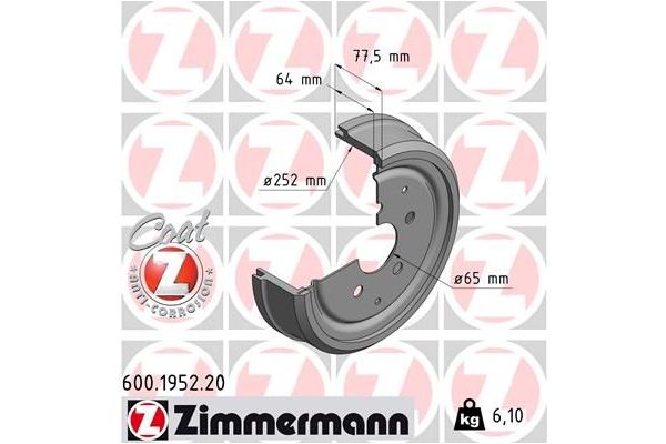 Kampana Arka Sağ veya Sol Volkswagen Typ 2 T3 Transporter Kamyonet Çift Kabin (01.1979->2012)  ZIMMERMANN 600.1952.20