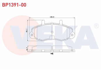 Fren Disk Balata Ön VEKA BP1391-00  AM93VX 2K021 A2A T120761
