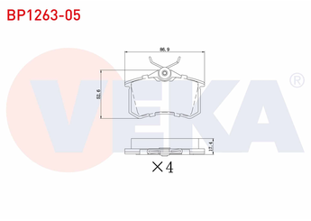 Fren Disk Balata Arka VEKA BP1263-05  