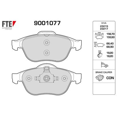 Fren Disk Balata Ön Renault Wind (04.2010->)  FTE 9001077