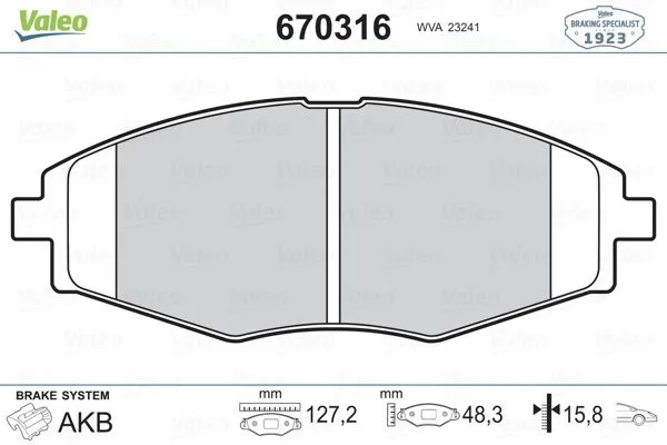 Fren Disk Balata Ön Daewoo Lanos (1997->)  VALEO 670316